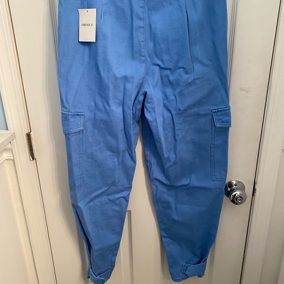 Blue High-Rise Cargo Jeans - Picture 2 of 5